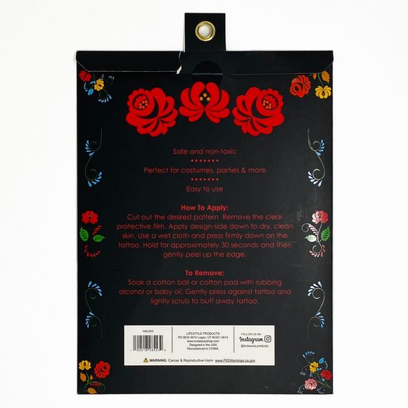 4 Sheets Día de los Muertos (Day of the Dead) Temporary Face Tattoos | NWT - Picture 3 of 10